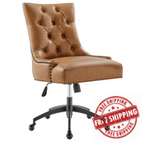 Modway EEI-4573-BLK-TAN Regent Tufted Vegan Leather Office Chair Black Tan