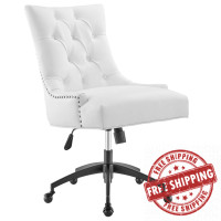 Modway EEI-4573-BLK-WHI Regent Tufted Vegan Leather Office Chair Black White