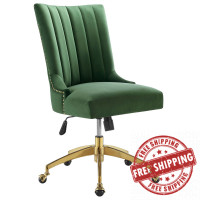Modway EEI-4575-GLD-EME Empower Channel Tufted Performance Velvet Office Chair Gold Emerald