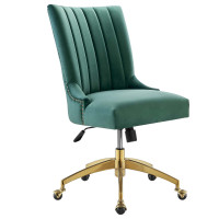 Modway EEI-4575-GLD-TEA Empower Channel Tufted Performance Velvet Office Chair Gold Teal