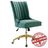 Modway EEI-4575-GLD-TEA Empower Channel Tufted Performance Velvet Office Chair Gold Teal