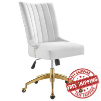 Modway EEI-4575-GLD-WHI Empower Channel Tufted Performance Velvet Office Chair Gold White