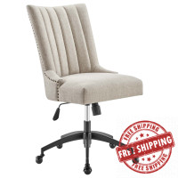 Modway EEI-4576-BLK-BEI Empower Channel Tufted Fabric Office Chair Black Beige