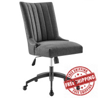 Modway EEI-4576-BLK-GRY Empower Channel Tufted Fabric Office Chair Black Gray