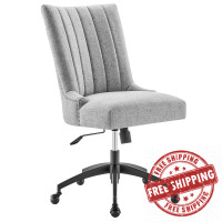 Modway EEI-4576-BLK-LGR Empower Channel Tufted Fabric Office Chair Black Light Gray