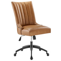 Modway EEI-4577-BLK-TAN Empower Channel Tufted Vegan Leather Office Chair Black Tan