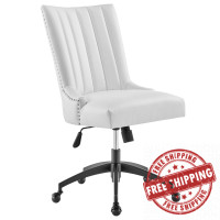 Modway EEI-4577-BLK-WHI Empower Channel Tufted Vegan Leather Office Chair Black White