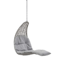 Modway EEI-4589-LGR-GRY Light Gray Gray Landscape Outdoor Patio Hanging Chaise Lounge Outdoor Patio Swing Chair