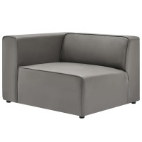 Modway EEI-4621-GRY Gray Mingle Vegan Leather Left-Arm Chair