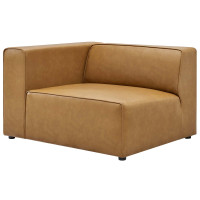 Modway EEI-4621-TAN Tan Mingle Vegan Leather Left-Arm Chair