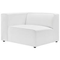 Modway EEI-4621-WHI White Mingle Vegan Leather Left-Arm Chair