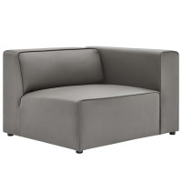 Modway EEI-4622-GRY Gray Mingle Vegan Leather Right-Arm Chair