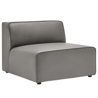 Modway EEI-4623-GRY Gray Mingle Vegan Leather Armless Chair