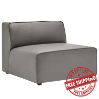 Modway EEI-4623-GRY Gray Mingle Vegan Leather Armless Chair