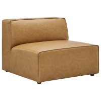 Modway EEI-4623-TAN Tan Mingle Vegan Leather Armless Chair