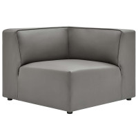 Modway EEI-4625-GRY Gray Mingle Vegan Leather Corner Chair