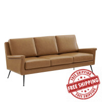 Modway EEI-4629-BLK-TAN Black Tan Chesapeake Vegan Leather Sofa