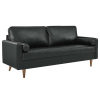 Modway EEI-4633-BLK Valour Leather Sofa Black