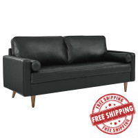 Modway EEI-4633-BLK Valour Leather Sofa Black