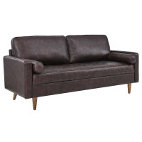 Modway EEI-4633-BRN Valour Leather Sofa Brown