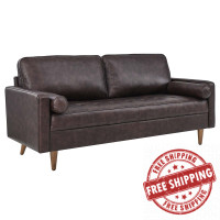 Modway EEI-4633-BRN Valour Leather Sofa Brown