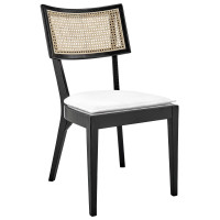 Modway EEI-4648-BLK-WHI Caledonia Wood Dining Chair Black White