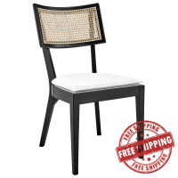 Modway EEI-4648-BLK-WHI Caledonia Wood Dining Chair Black White
