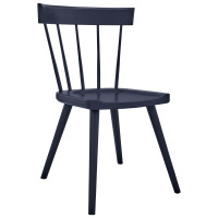 Modway EEI-4650-MID Sutter Wood Dining Side Chair Midnight Blue