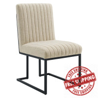 Modway EEI-4652-BEI Beige Indulge Channel Tufted Fabric Dining Chair