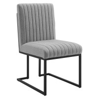 Modway EEI-4652-LGR Light Gray Indulge Channel Tufted Fabric Dining Chair