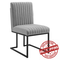 Modway EEI-4652-LGR Light Gray Indulge Channel Tufted Fabric Dining Chair