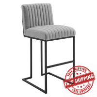 Modway EEI-4654-LGR Light Gray Indulge Channel Tufted Fabric Bar Stool