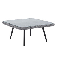 Modway EEI-4659-GRY Endeavor Outdoor Patio Wicker Rattan Square Coffee Table Gray