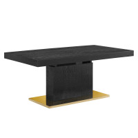 Modway EEI-4660-BLK-GLD Vector Expandable Dining Table Black Gold