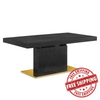 Modway EEI-4660-BLK-GLD Vector Expandable Dining Table Black Gold