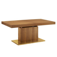 Modway EEI-4660-WAL-GLD Vector Expandable Dining Table Walnut Gold