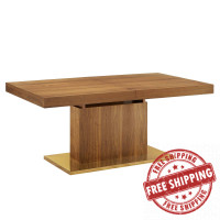 Modway EEI-4660-WAL-GLD Vector Expandable Dining Table Walnut Gold