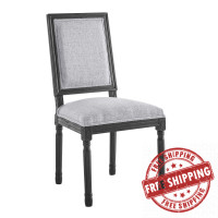 Modway EEI-4661-BLK-LGR Court French Vintage Upholstered Fabric Dining Side Chair Black Light Gray