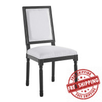 Modway EEI-4661-BLK-WHI Court French Vintage Upholstered Fabric Dining Side Chair Black White