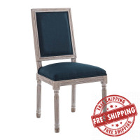 Modway EEI-4661-NAT-BLU Court French Vintage Upholstered Fabric Dining Side Chair Natural Blue