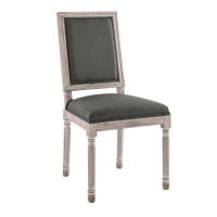 Modway EEI-4661-NAT-GRY Court French Vintage Upholstered Fabric Dining Side Chair Natural Gray