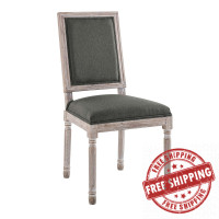 Modway EEI-4661-NAT-GRY Court French Vintage Upholstered Fabric Dining Side Chair Natural Gray