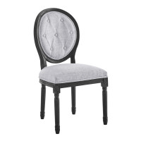 Modway EEI-4664-BLK-LGR Arise Vintage French Upholstered Fabric Dining Side Chair Black Light Gray