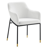 Modway EEI-4671-BLK-WHI Jovi Performance Velvet Dining Armchair Black White