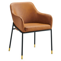 Modway EEI-4672-BLK-TAN Jovi Vegan Leather Dining Chair Black Tan
