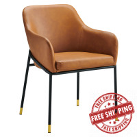 Modway EEI-4672-BLK-TAN Jovi Vegan Leather Dining Chair Black Tan