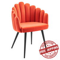 Modway EEI-4677-BLK-ORA Vanguard Performance Velvet Dining Chair Black Orange