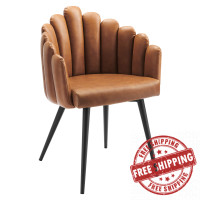 Modway EEI-4678-BLK-TAN Vanguard Vegan Leather Dining Chair Black Tan