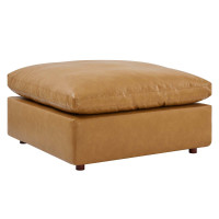 Modway EEI-4695-TAN Commix Down Filled Overstuffed Vegan Leather Ottoman Tan