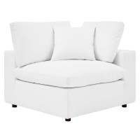 Modway EEI-4696-WHI Commix Down Filled Overstuffed Vegan Leather Corner Chair White